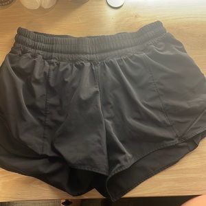 black lululemon shorts; size 8, 4”